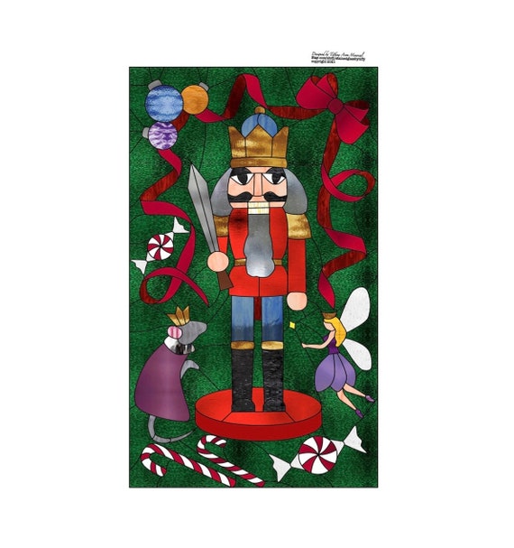 Nutcracker Stained Glass Pattern Digital Download