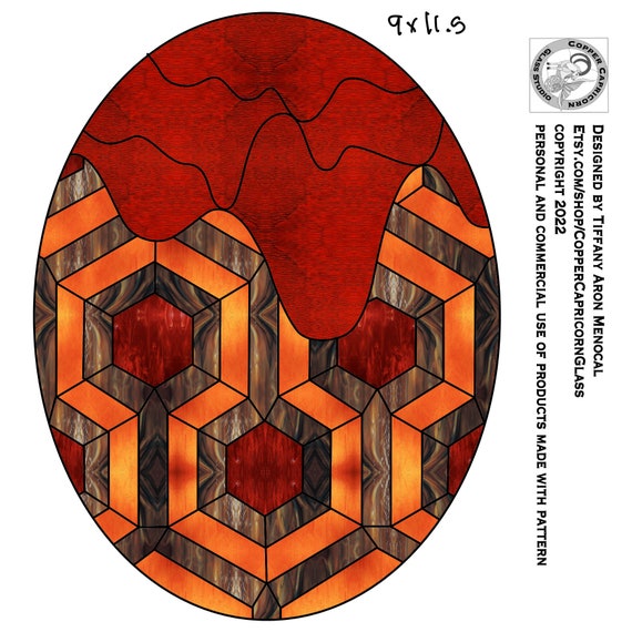 Ski resort pattern with blood Stained Glass Pattern Digital Download