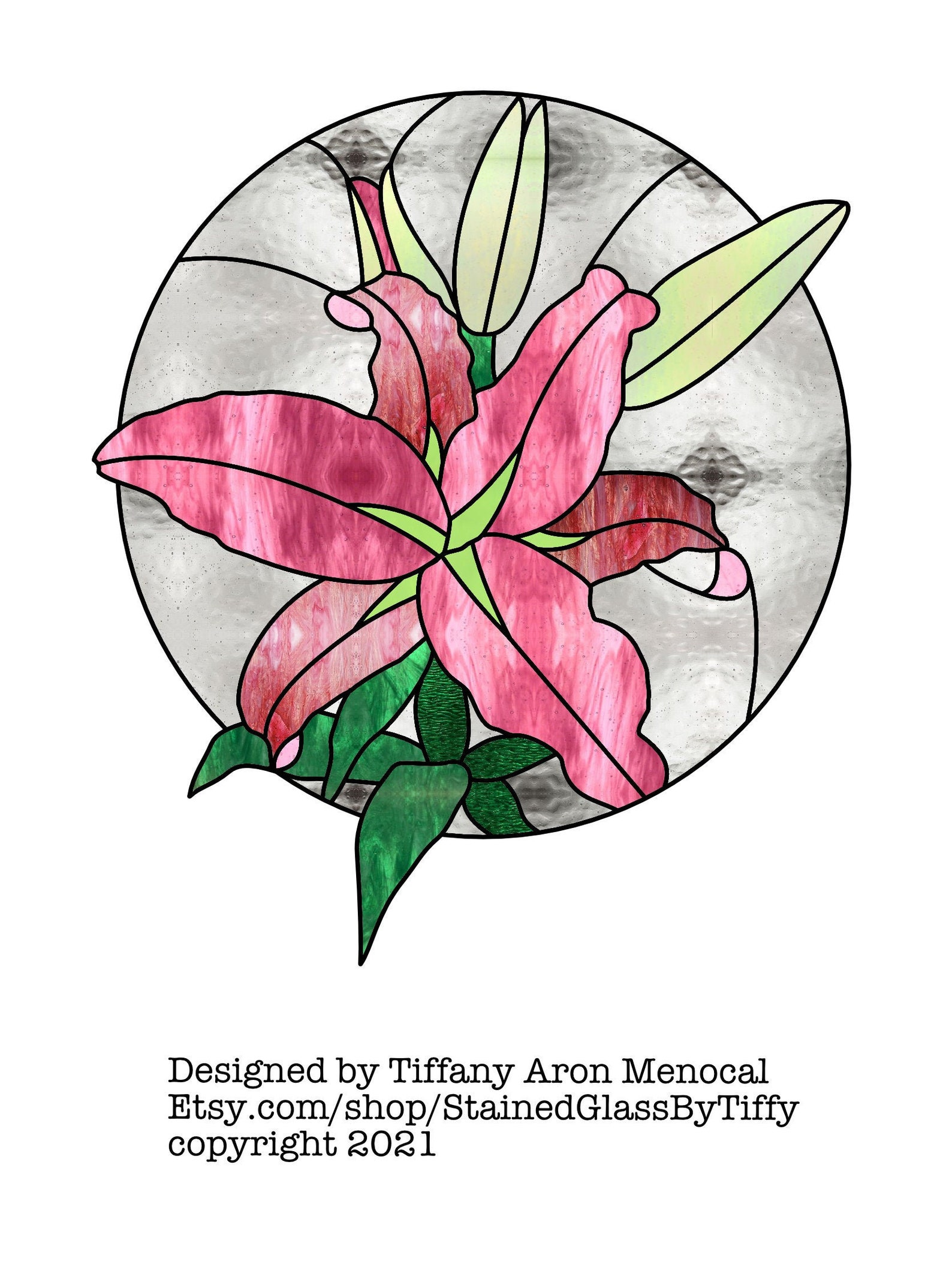 Stargazer Lily Flower Stained Glass Pattern Digital Download | Etsy