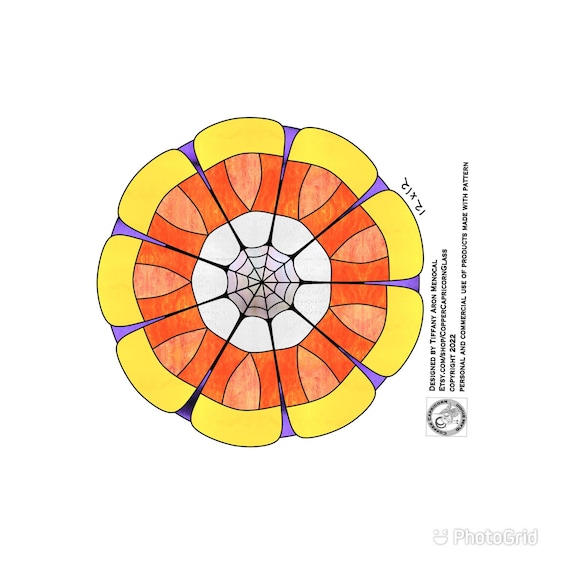 Candy corn mandala Stained Glass Pattern Digital Download