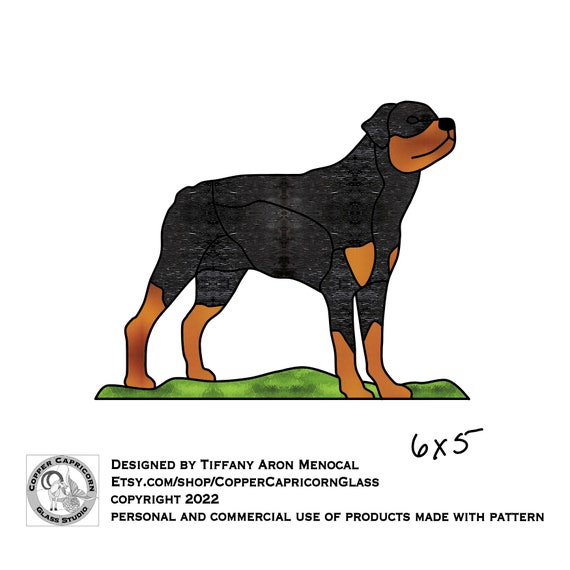 Rottweiler designs Stained Glass Pattern Digital Download