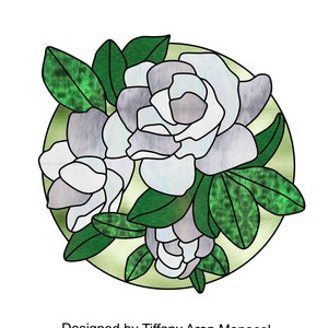 GARDENIA • Flower • Stained Glass Pattern • Digital Download