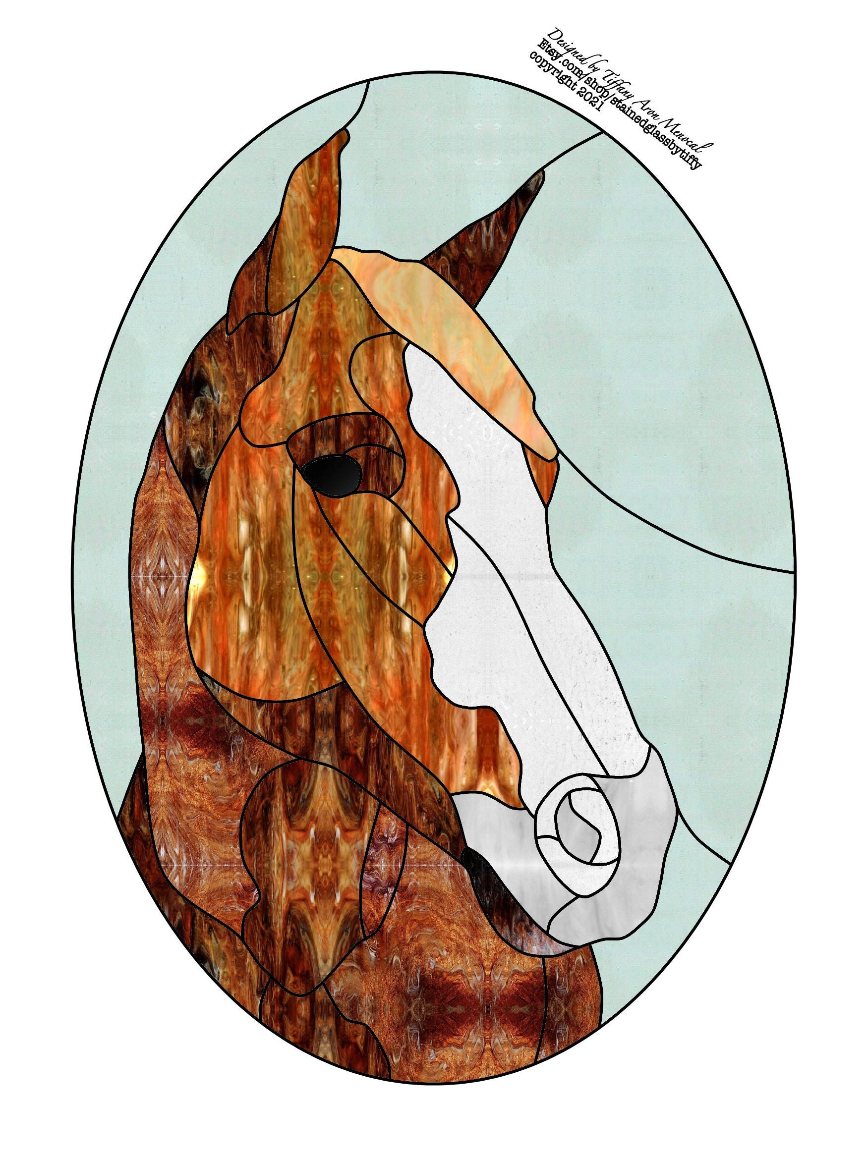 馬のステンドグラスパターン デジタルダウンロード - Etsy 日本