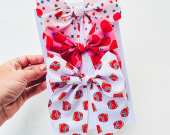 Apple Hair Bow: First Day of School, Little Girls Accessory