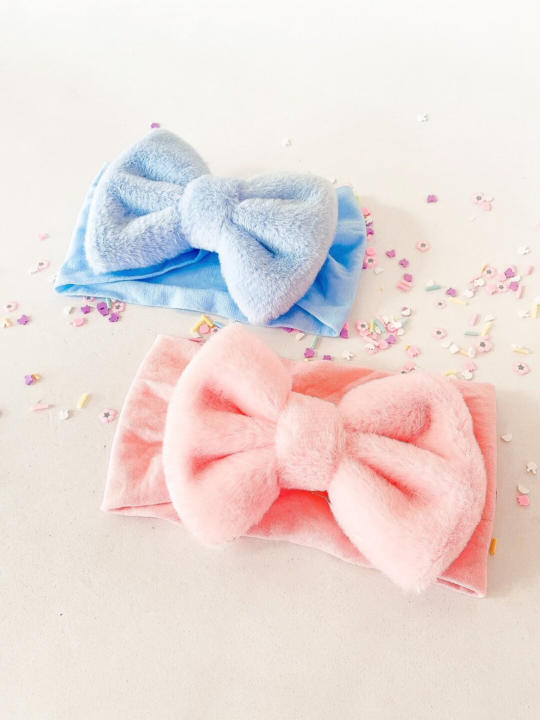 Bunny Fluff Headband Bunny Tail Soft Headband Light Pink Light Blue Fluff Headband Photo Prop ...