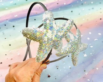 Sparkly Starfish Headband: Mermaid Beach Summer Fun