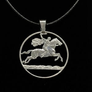 Hand Cut Alexander Coin Pendant, Albania 1 Lek