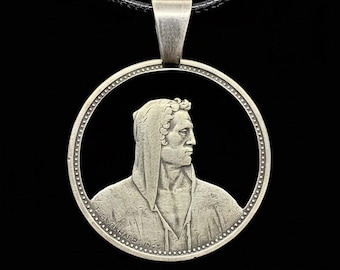 Swiss Coin Necklace: Lady Liberty, Shield & Stars - Cultural 