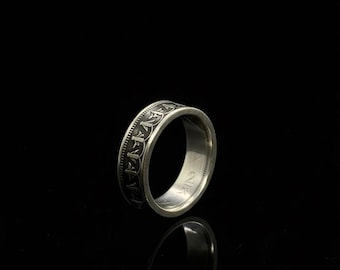 Silver Egyptian Coin Ring, 5 Piastres