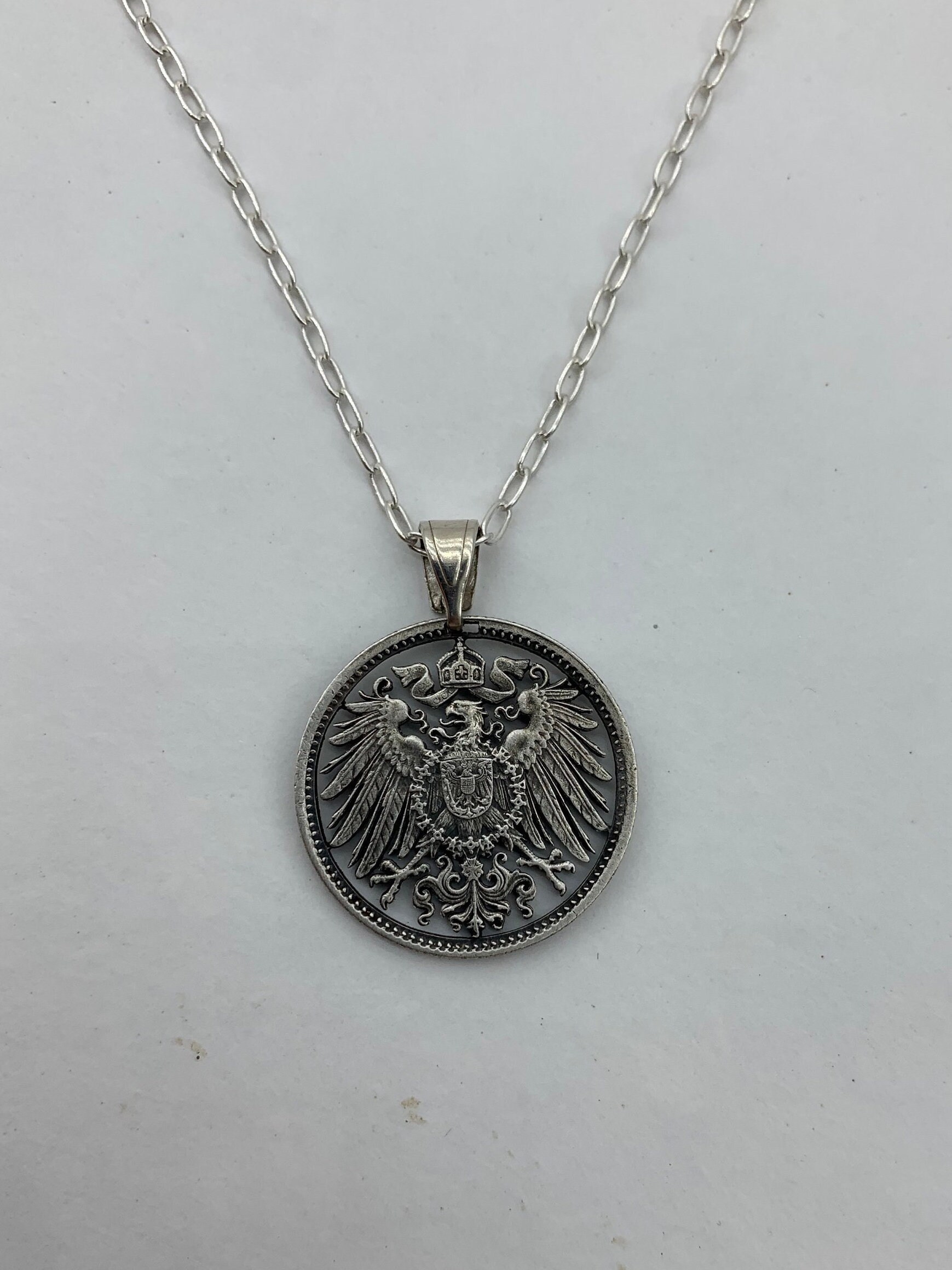 Silver Germany Eagle Pendant, 1 Mark - Wilhelm II - Etsy