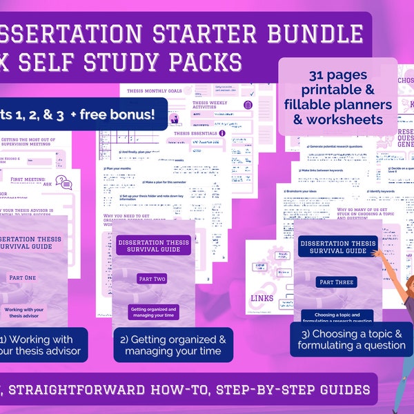 free dissertation planner Dissertation Thesis Planner Triple Bundle | PhD Masters Bachelors Capstone | Start Strong Study Guides | sociology psychology criminology