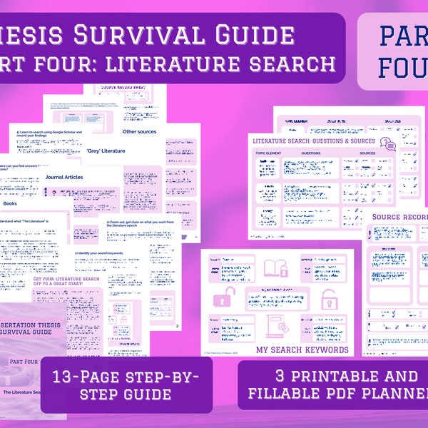 free dissertation planner Dissertation Thesis Planner | Literature Search Study Guide Research | College PhD Masters Bachelors Student Capstone Planner Psychology
