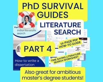 PhD Researcher Study Guide, Project management for your dissertation literature search, student strategy and planner to prevent overwhelm