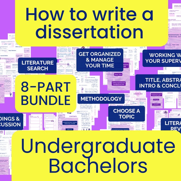 Dissertation planner and study guide bundle for university student final year | Plan, structure and write your undergraduate thesis