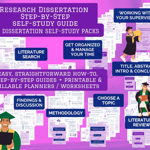 free dissertation planner Research Dissertation 8-Part Self Study Pack Bundle | Literature Search Review Methodology Findings Discussion Conclusion | Bachelors MA PhD