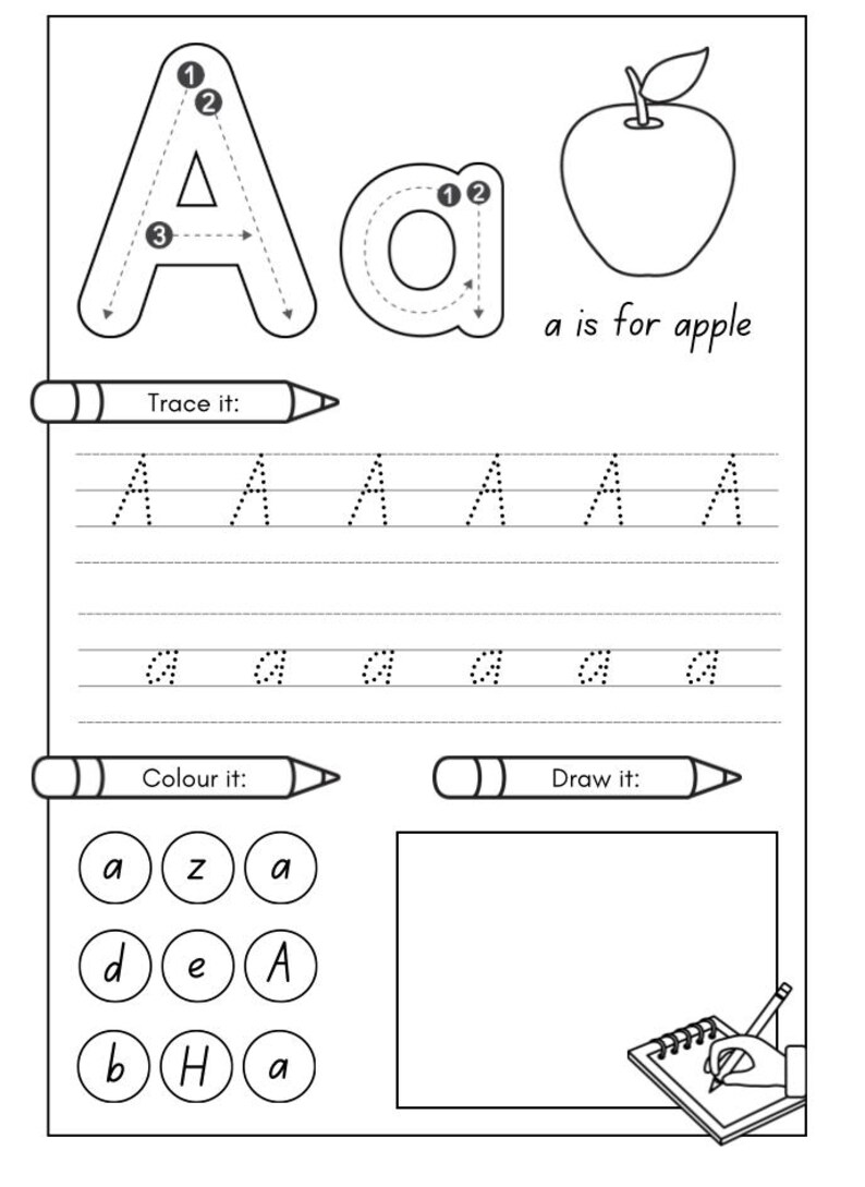 26 Printable Trace the Alphabet Worksheets. Preschool-kdg Phonics ...