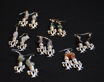 Squid crystal earrings