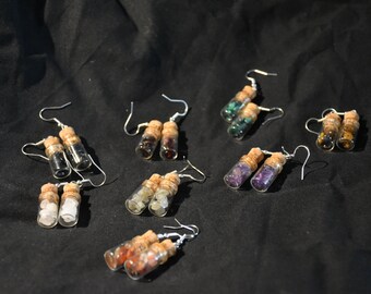 Glass bottle earrings