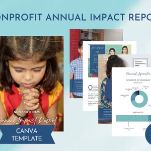 8.5x11 Nonprofit Annual Impact Report DIGITAL Template | Canva Template | Instant Digital Download