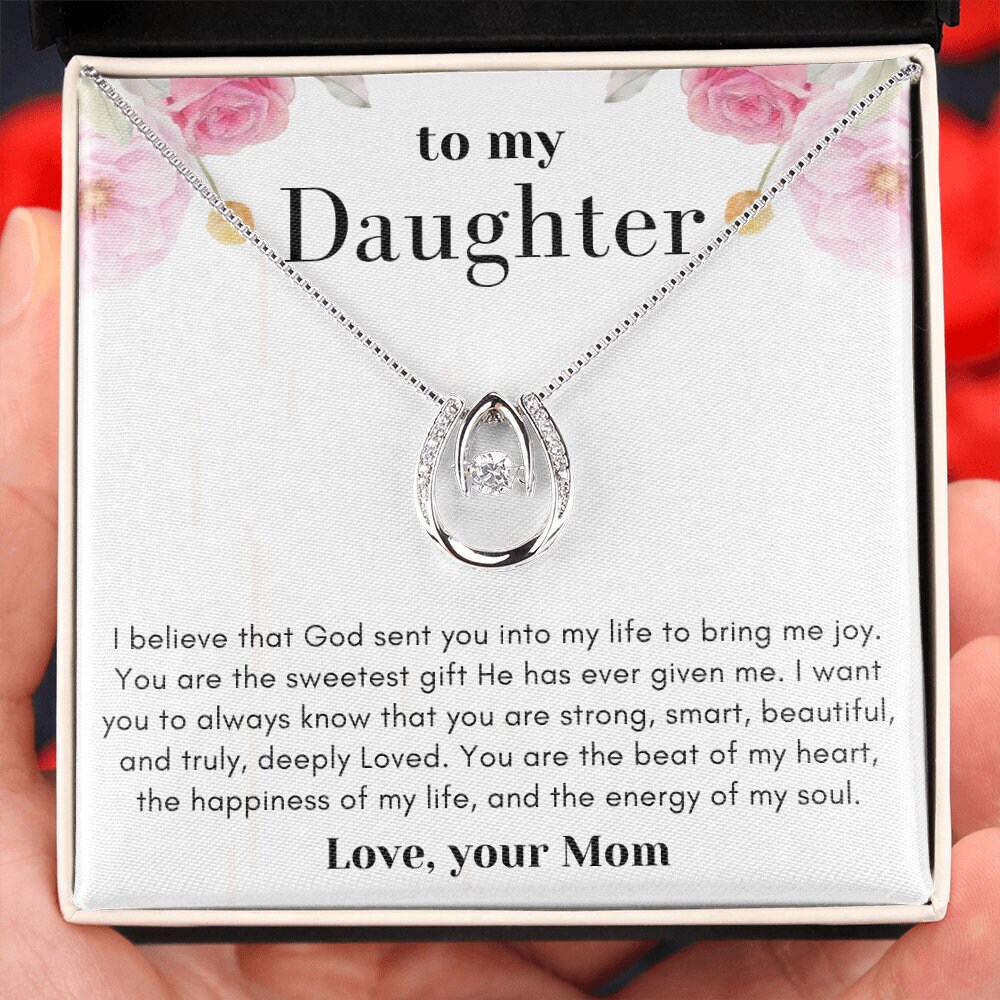 To My Daughter Necklace With Message 