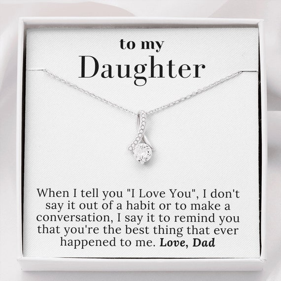 Father Daughter White Gold Necklace 