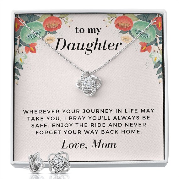 To My Daughter Love Knot Necklace 