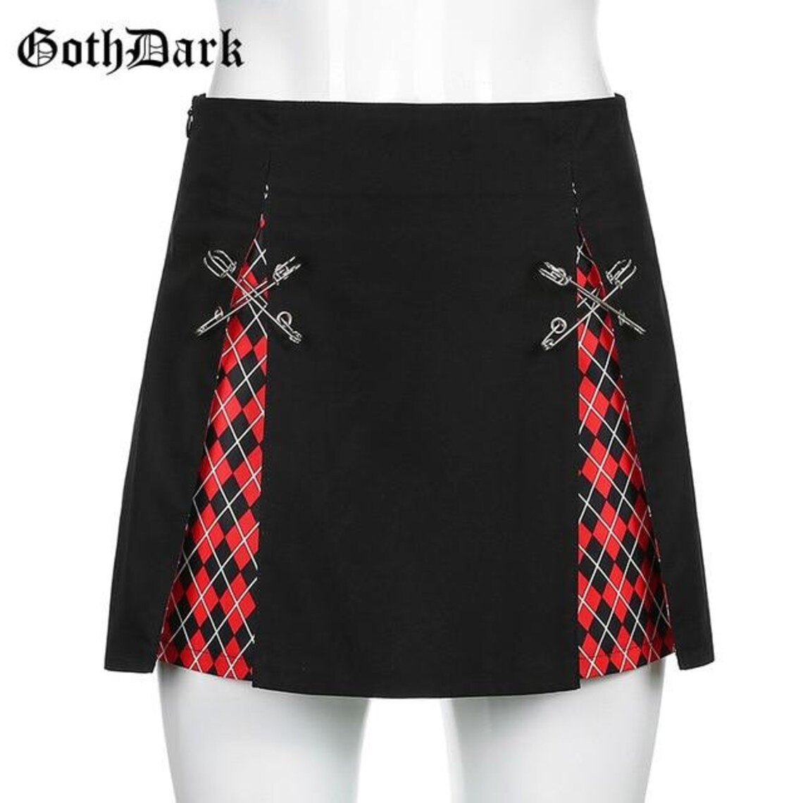 Goth Dark Plaid Gothic Skirts High Waist EGirl Sexy Mini Etsy