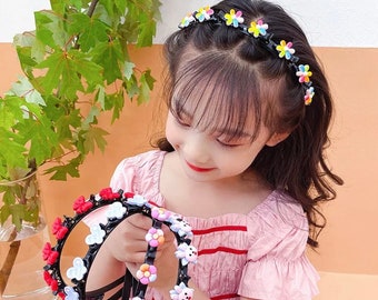 TURQUOISE Baby toddler flower floral elastic headband accessory 12 colours head band 1541