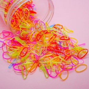 Tiny Baby Hair Ties: Soft Elastic Bands, Mix Colors (300 ties)
