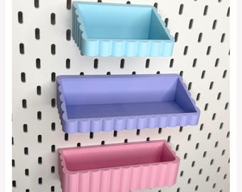 Bandeja festoneada para panel perforado IKEA Skadis – Organizador inclinado con soportes
