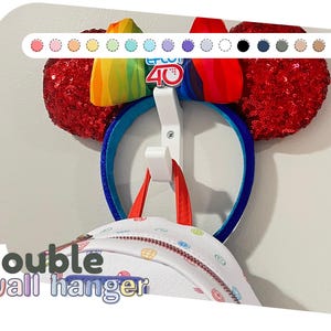 Doppel Wandhaken | Minnie Ears Stirnband - 16 Farboptionen!  - Display Organizer für Minnie Ear Haarbänder und Lougefly