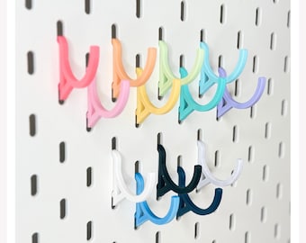 Curved Hooks (8pk) -- Ikea Skadis Pegboard - 3D Printed Organization Accessories