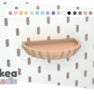 Extra Small Scalloped Container for Ikea Skadis Pegboard – Modern 3D Printed Cup in 16 Colors