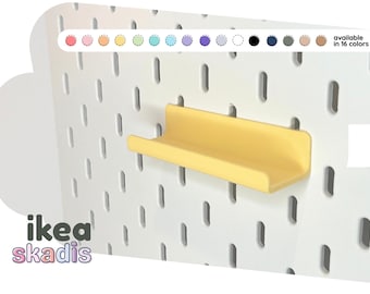 Skadis Lean Ledge – 4&quot; Display Shelf for IKEA Pegboard | 3D Printed Display Rail - 16 Colors