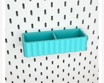 Divided Deep Scalloped Storage Tray - 12 Colors - Pegboard 3D Printed Multipurpose Organizer