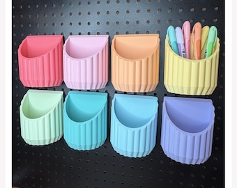 Scalloped Storage Cup - 12 Colors - Pegboard 3D Printed Multipurpose Organizer