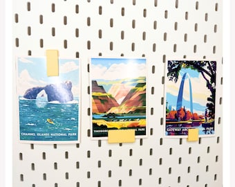 ¡NUEVO! Clip para papel en 3 estilos y 11 colores - Tablero perforado Ikea Skadis, accesorios multiusos impresos en 3D