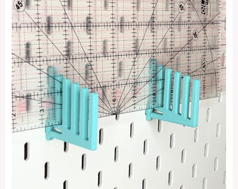 Pair of Slotted Ruler Holders | Ikea Skadis Pegboard Rulers, Templates, Stencils & Thin Tools
