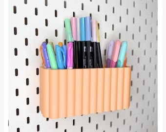 Triple Scallop Storage Cups - for IKEA Skadis Pegboard – Organizer with Brackets