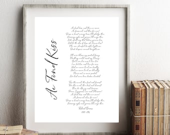 Ae Fond Kiss Print: Robert Burns Scottish Poem (Digital Download)