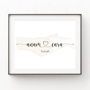 Anam Cara Hands Gaelic Soulmate/Soul friend | Digital Download Printable Art Work For Your Home | Friend&#39;s Print