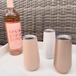 Personalized Champagne Tumbler, Bridal party gift, Bridesmaid proposal box gift, Bachelorette party gift, Custom Insulated Tumbler 6oz, gift