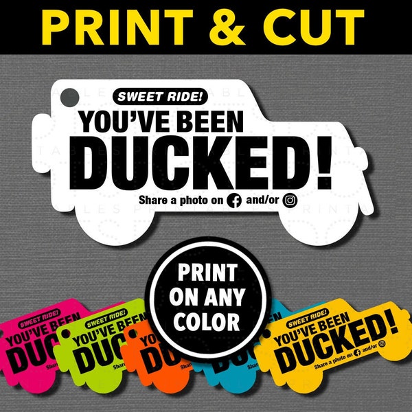 You've Been Ducked Tags. Download Printable JPG and PDF. Includes svg and png cut file for Cricut machines.