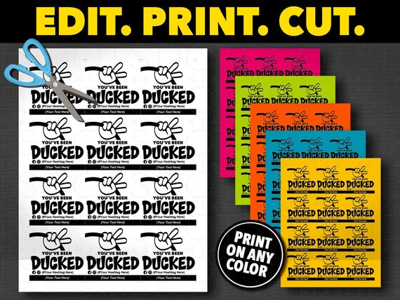 50 Stück „You've Been Ducked“ Karten – Kentucky Design, 8,9x5,1 Cm, Für Gummienten, Amerikanische Flagge