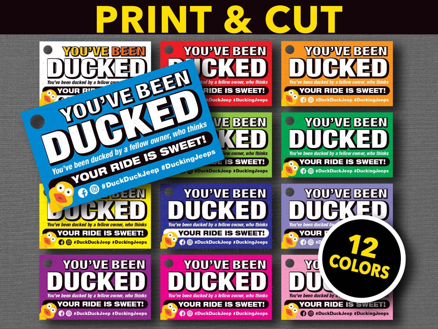 Duck Duck Jeep Tag Printable Download/ Duck Jeep Tag/ Downloadable