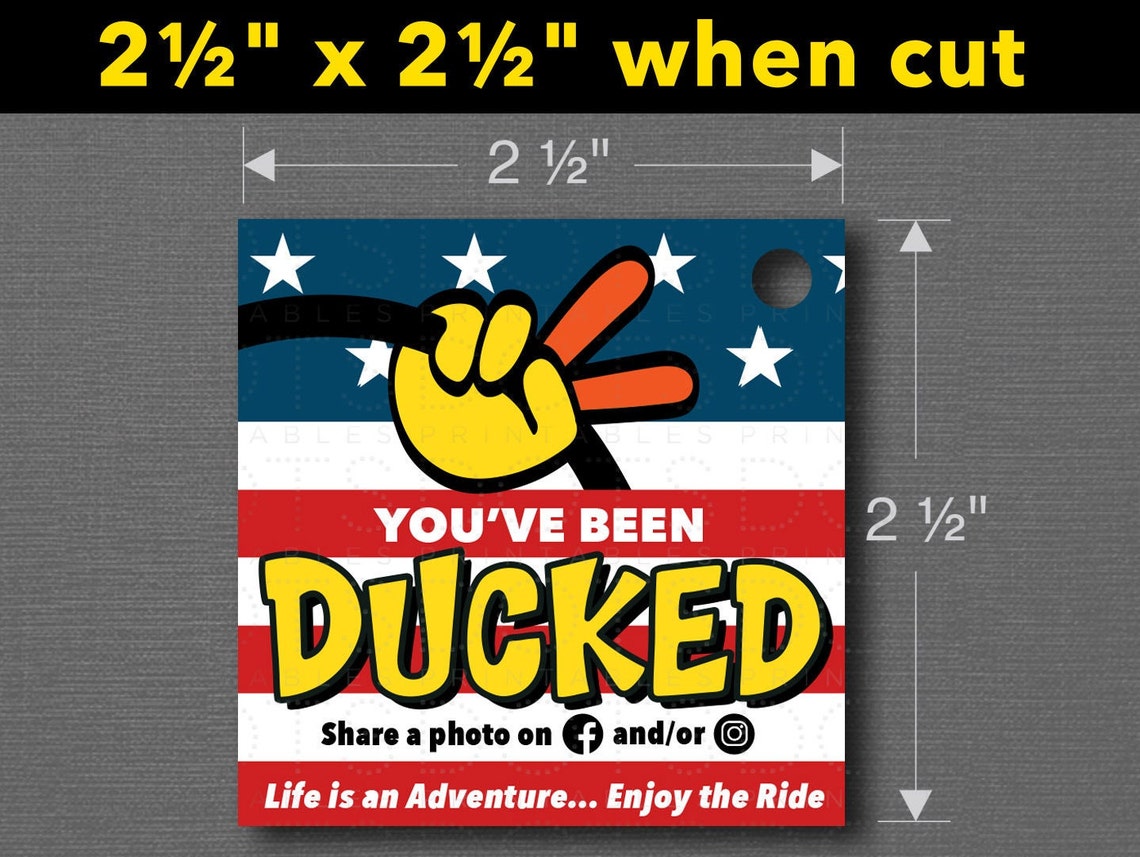 Printable You've Been Ducked Duck Tags / Ducking Tags / Etsy Ireland