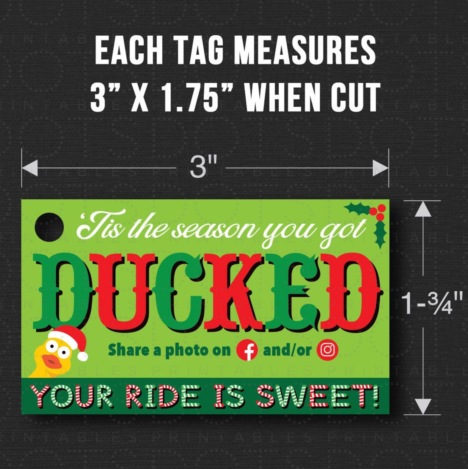 Printable Christmas You ve Been Ducked Duck Tags Ducking Etsy