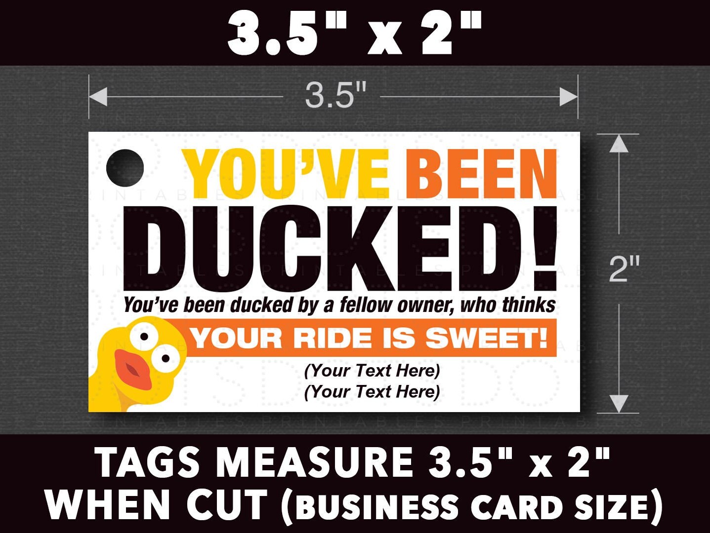 Customizable you've Been Ducked Duck Duck Tags - Etsy