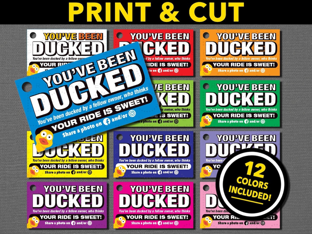 50 'You've Been Ducked' Karten Mit Gummibändern – 8,9x5,1 Cm, Regenbogen-Design