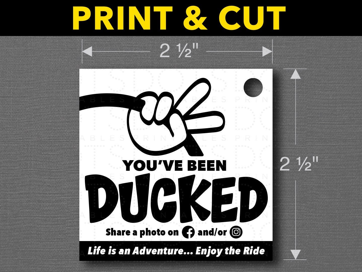 B&W Printable you've Been Ducked Duck Tags / - Etsy Finland